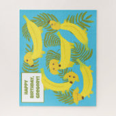 Banana Dogs and Tropical Leaves Personalized Legpuzzel (Verticaal)