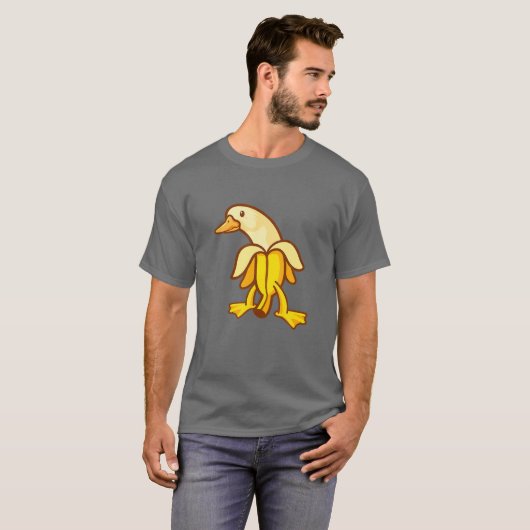 Banana Duck Anthropomorphic Animal Art T-shirt (Voorkant volledig)