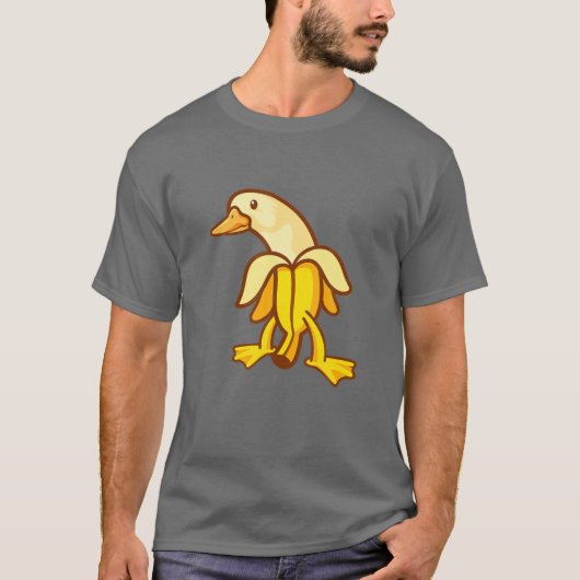 Banana Duck Anthropomorphic Animal Art T-shirt (Voorkant)