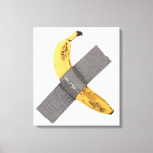 Banana- en zilvertape canvas afdruk