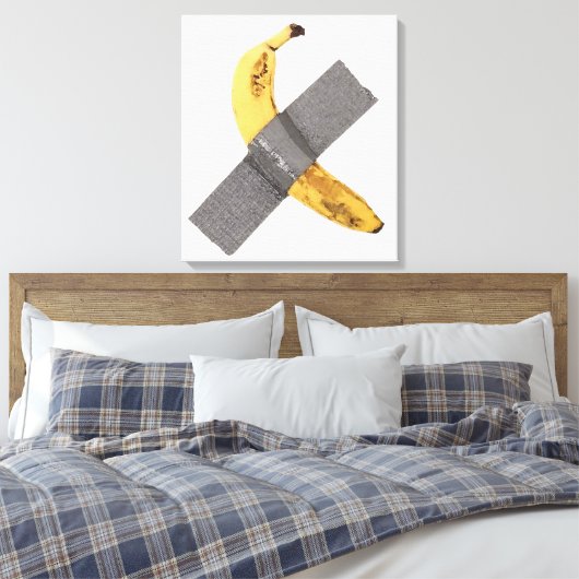 Banana- en zilvertape canvas afdruk (Insitu (Slaapkamer))
