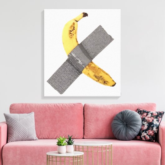 Banana- en zilvertape canvas afdruk (Insitu (Woonkamer))