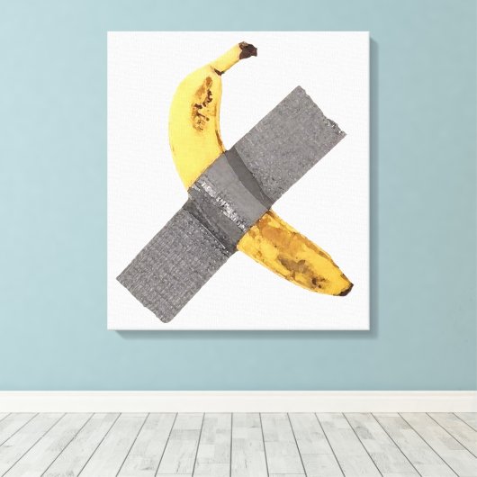 Banana- en zilvertape canvas afdruk (Insitu (Houten vloer))