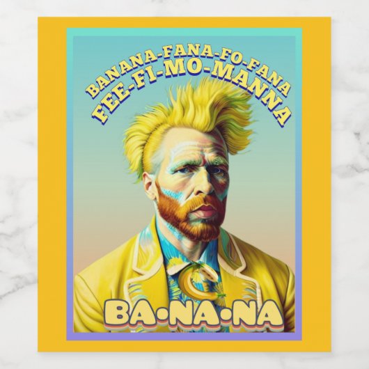 BANANA-FANNA-FO-FANA WIJN ETIKET (Enkel label)