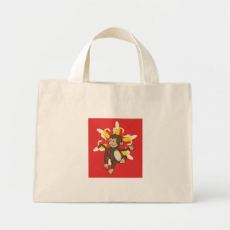 Banana Flower Monkey Floral Bag Mini Tote Bag