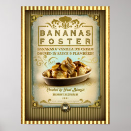 Banana Foster New Orleans Sign Poster