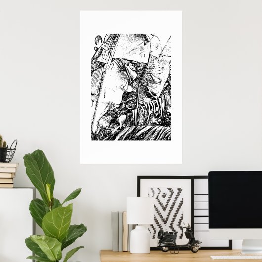 Banana Fronds Poster (Thuiskantoor)