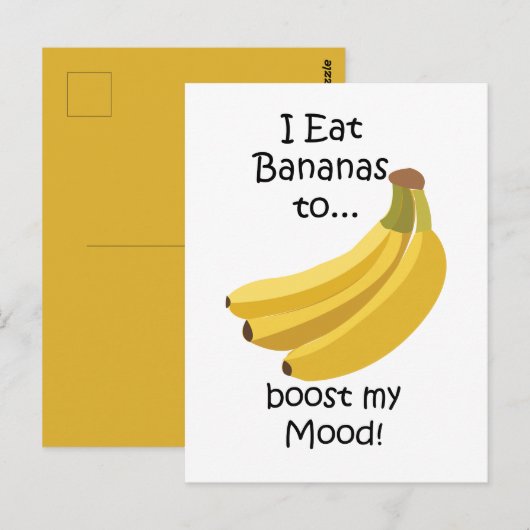 Banana Fruit Boost My Mood Funny Briefkaart (Voorkant / Achterkant)