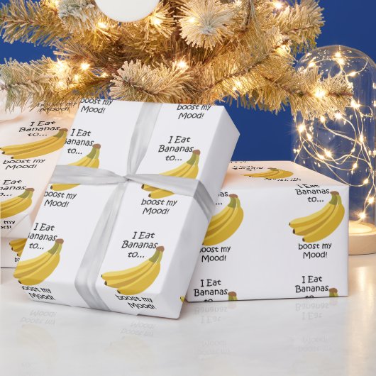 Banana Fruit Boost My Mood Funny Cadeaupapier (Feestdagen)