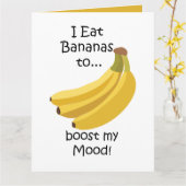 Banana Fruit Boost My Mood Funny Kaart (Gele Bloem)