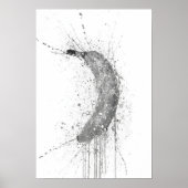 Banana Fruit Grey Poster (Voorkant)