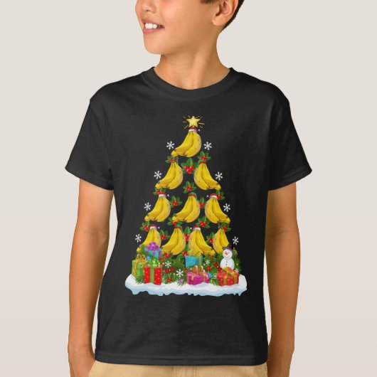 Banana Fruit Xmas Tree Lighting Santa Banana Chris T-shirt (Voorkant)