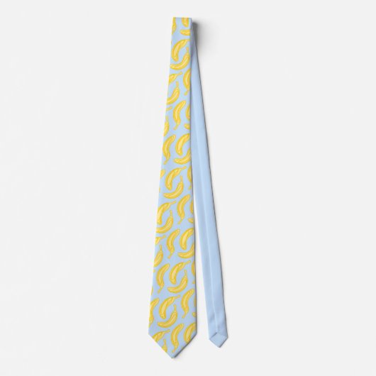 Banana Fruit Yellow Blue Pattern Funny Stropdas (Voorkant)