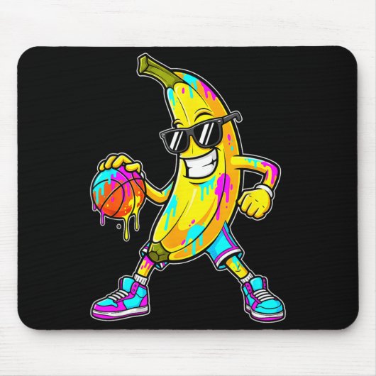 Banana Funny Basketball Drip Kids Youth Boys Girls Muismat (Voorkant)