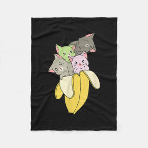 Banana Funny Cat Cute Kitten Gift Fleece Deken