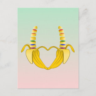 Banana Gay Pride Freedom Heart Briefkaart