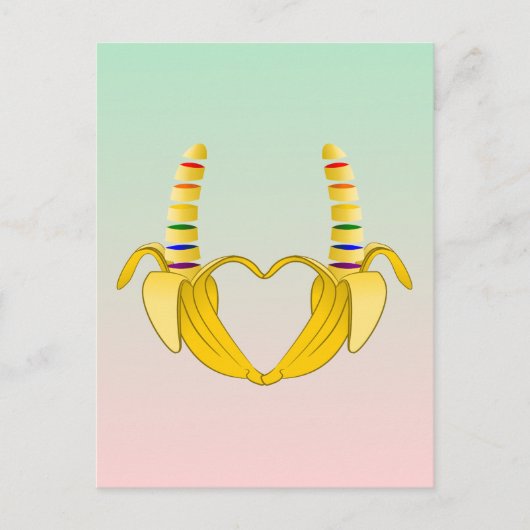 Banana Gay Pride Freedom Heart Briefkaart (Voorkant)