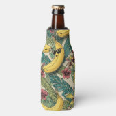 Banana Groove | Funky Dancing Banana Retro Cartoon Flesjeskoeler (Fles Voorkant)