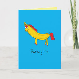 Banana Horse Cute Kinder Kaart