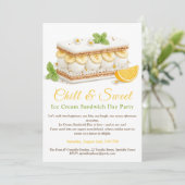 Banana Ice Cream Sandwich Day Waterverf Kaart (Staand voorkant)