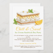 Banana Ice Cream Sandwich Day Waterverf Kaart (Voorkant / Achterkant)