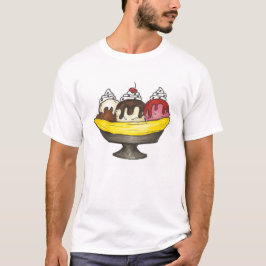 Banana Ice Cream Sundae Split Foodie Junk Food T-shirt