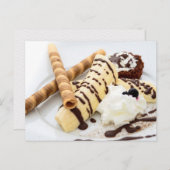 BANANA ICE CREAM WAFFLE DESSERT POSTCROSSING BRIEFKAART (Voorkant / Achterkant)