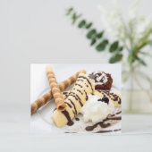 BANANA ICE CREAM WAFFLE DESSERT POSTCROSSING BRIEFKAART (Staand voorkant)