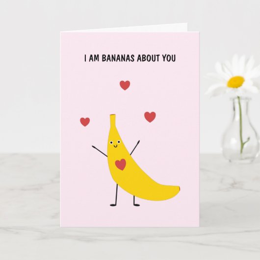 Banana Ik ben Bananen over je Valentijn Love Kaart (Kleine Plant)