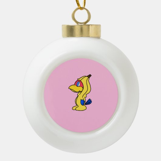 banana jay keramische bal ornament (Voorkant)