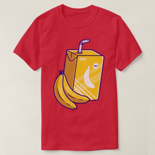 Banana Juice Box Cartoon T-shirt (Design voorkant)