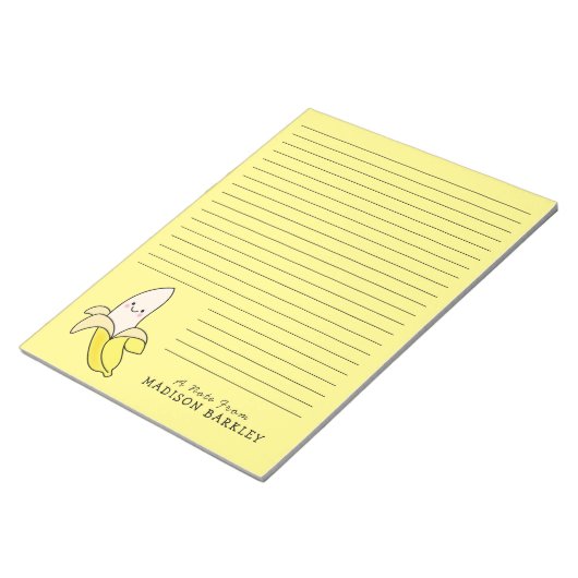 Banana Kind Cute Kawaii Briefpapier Notitieblok (Schuin)