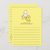 Banana Kind Cute Kawaii Flat Briefpapier Cards Bedankkaart (Voorkant / Achterkant)