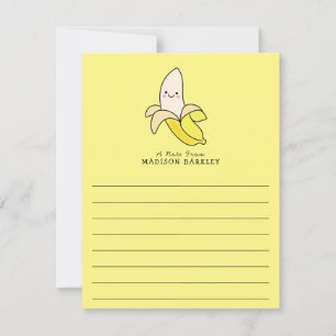 Banana Kind Cute Kawaii Flat Briefpapier Cards Bedankkaart