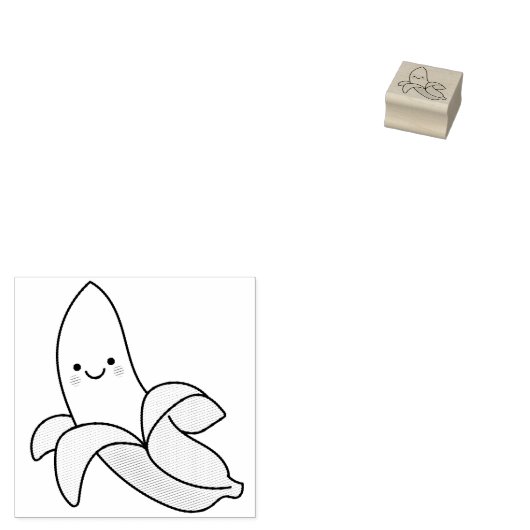 Banana Kind Cute Kawaii Rubberstempel (Gestempeld)