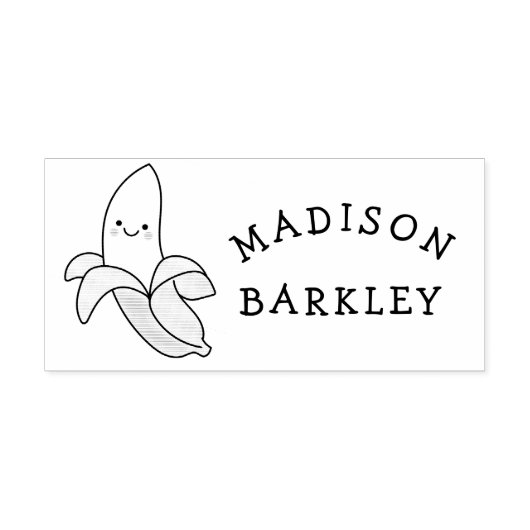 Banana Kind Leuke Kawaii Naam Rubberstempel (Afrduk)