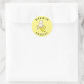 Banana Kind Schattigee Kawaii Envelope Seal Sticke Ronde Sticker (Tas)