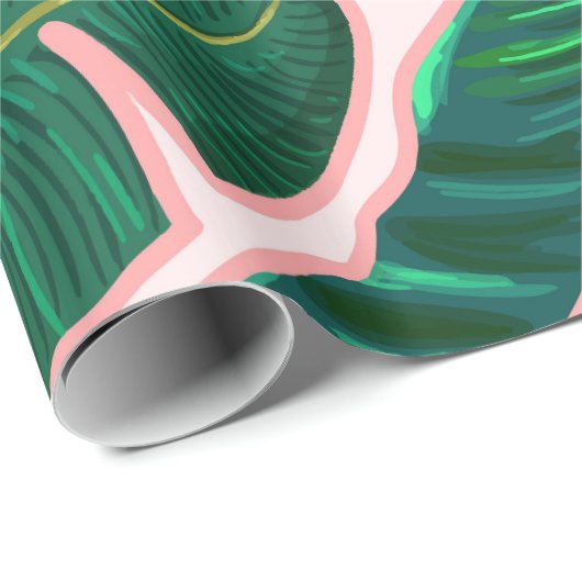 Banana Leaf Blush Cadeaupapier (Rol Hoek)