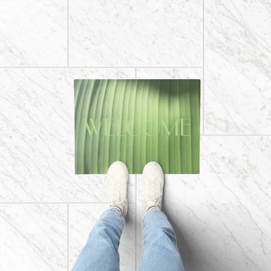 Banana Leaf Closeup Deurmat (Binnen)