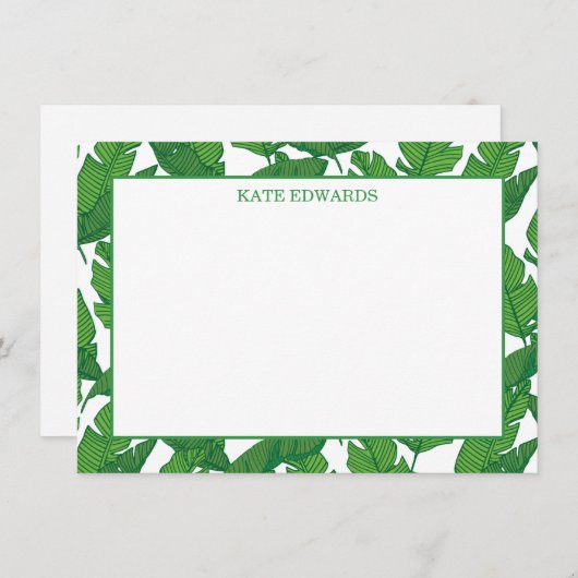 Banana Leaf Flat Note Kaart Notitiekaartje (Voorkant / Achterkant)