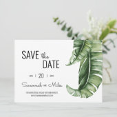 Banana Leaf Landscape Save the Date Invitation Kaart (Staand voorkant)