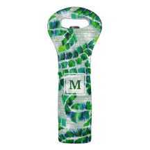 Banana Leaf Monogram met de hand gekleurd Groen Bo