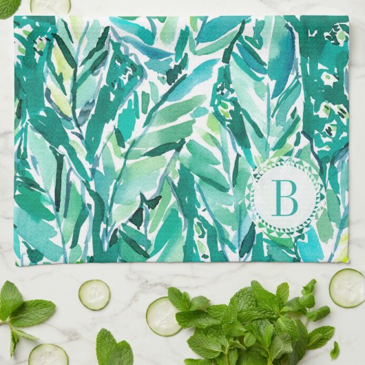 BANANA LEAF OERWOUD Green Tropical Theedoek (Gevouwen)