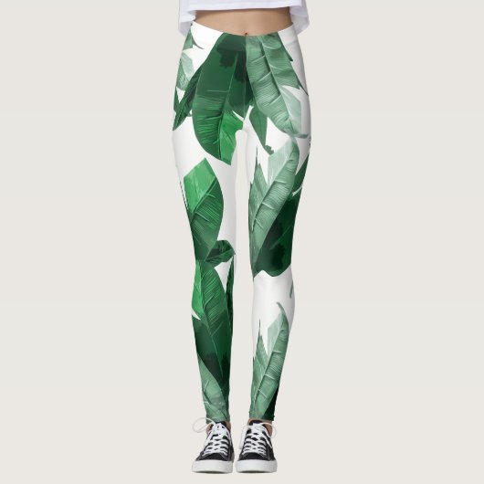 Banana Leaf Print Leggings 2 (Voorkant)
