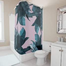 Banana Leaf Print Lila Shower Curtain Douchegordijn