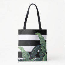 Banana Leaf Tropical Stripe Bag - Martinique Print