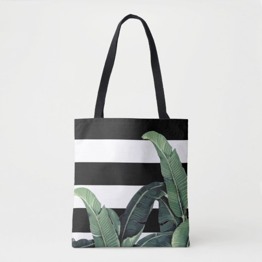 Banana Leaf Tropical Stripe Bag - Martinique Print Tote Bag (Voorkant)