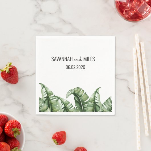 Banana Leaf Wedding Cocktail uit de middeleeuwen Servet (Insitu)