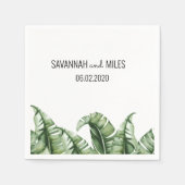 Banana Leaf Wedding Cocktail uit de middeleeuwen Servet (Voorkant)