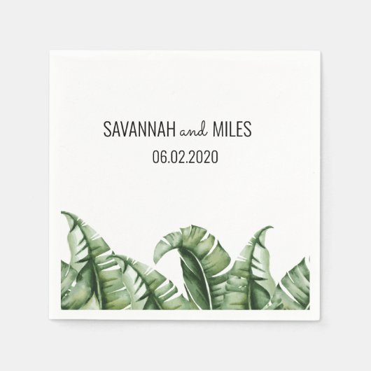 Banana Leaf Wedding Cocktail uit de middeleeuwen Servet (Voorkant)